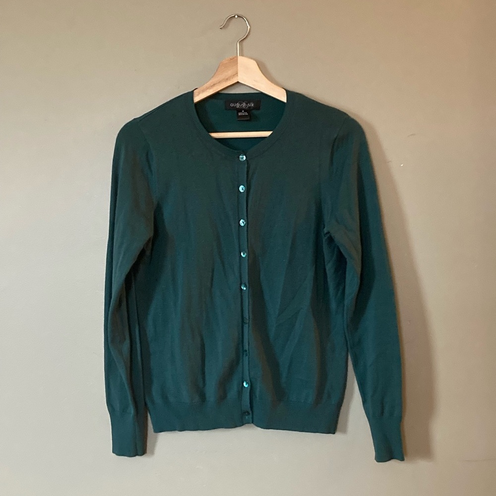 Forest Green August Silk Cardigan